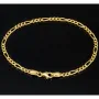 Exquisit gearbeitetes Figaro Armband aus glänzendem 14k Gold (585er), ca. 3mm breit, 18 cm lang