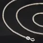 Glänzende Goldkette / Fuchsschwanzkette mit filigranem Design aus 585 14k Weißgold (ca. 55 cm lang, 1,5 mm breit)