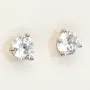 Zeitlos schöne Ohrstecker aus rhodiniertem 925er Sterling Silber, die mit brillant geschliffenen Zirkonia (Diamantimitation)