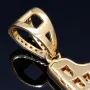 Exklusiver Pistolen-Anhänger aus 585 / 14K Gold mit leuchtenden Zirkoniasteinen