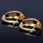 Hochwertige Mini Creolen / Ohrringe in stilvollem Design aus funkelndem 585 14K Bicolor Gold (Weißgold und Gelbgold)