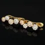 Bicolor Ohrringe in modernem Design aus edlem 585er 14K Gold besetzt mit leuchtenden Zirkonia
