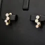 Bicolor Ohrringe in modernem Design aus edlem 585er 14K Gold besetzt mit leuchtenden Zirkonia