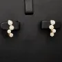 Bicolor Ohrringe in modernem Design aus edlem 585er 14K Gold besetzt mit leuchtenden Zirkonia
