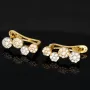 Bicolor Ohrringe in modernem Design aus edlem 585er 14K Gold besetzt mit leuchtenden Zirkonia