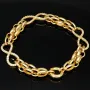 Exklusives Goldarmband mit eingearbeiteten Unendlichkeits-Elementen präzise besetzt mit weißen Zirkoniasteinen in 585 14K Gold in (ca. 20 cm Länge, ca. 9 mm Breite)