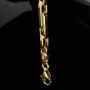 Fein gearbeitetes Ankerarmband aus funkelndem Gold in Greco-Design ca. 21,5 cm lang und 4 mm breit (585 / 14k Gelbgold)