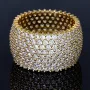 Exklusiver Statement-Ring für Damen aus hochwertigem, massivem Gold (585 / 14K Gelbgold) in Ringgröße ca. 51