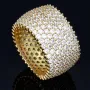 Exklusiver Statement-Ring für Damen aus hochwertigem, massivem Gold (585 / 14K Gelbgold) in Ringgröße ca. 51