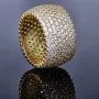 Exklusiver Statement-Ring für Damen aus hochwertigem, massivem Gold (585 / 14K Gelbgold) in Ringgröße ca. 51