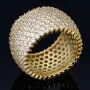 Exklusiver Statement-Ring für Damen aus hochwertigem, massivem Gold (585 / 14K Gelbgold) in Ringgröße ca. 51