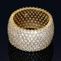 Exklusiver Statement-Ring für Damen aus hochwertigem, massivem Gold (585 / 14K Gelbgold) in Ringgröße ca. 51