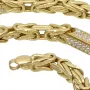 Außergewöhnliche Königskette aus 585 Gelbgold (14k) mit Zirkoniabesatz – ca. 66 cm lang, 4,5 mm breit, 37 g