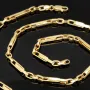 Edle Goldkette / Ankerkette mit fein graviertem Greco-Design aus hochwertigem 14K 585 Gold (Gelbgold) ca. 55 cm, 4mm