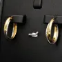 Oval geschwungene Doppel - Creolen aus edlem 14K 585 Bicolor Gold (Gelbgold und Weißgold)