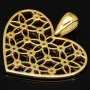 Herz-Anhänger aus Gold (14K 585 Gelbgold) in feinem Design mit leuchtenden, farbenfrohen Zirkoniabesatz