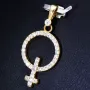Anhänger in Form des Symbols für Weiblichkeit (Female, Mädchen, Frau, weiblich) mit Zirkoniabesatz aus 585er 14K Gold