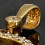 Anhänger in Form des Symbols für Weiblichkeit (Female, Mädchen, Frau, weiblich) mit Zirkoniabesatz aus 585er 14K Gold
