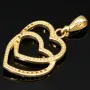 Verschlungene Herzen aus Gold - Herz-Anhänger aus edlem 585 / 14K Gelbgold mit Zirkoniabesatz