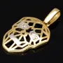 Totenkopf-Anhänger in modernem Bicolor Design aus 14K 585 Gold (Gelbgold und Weißgold) mit Zirkoniabesatz