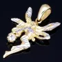 Fantasievoll designter Fee- / Engel- Anhänger aus glänzendem, hochwertigem 14k / 585 Gold (Bicolor - Weißgold und Gelbgold) besetzt mit einem Zirkonia
