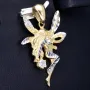 Fantasievoll designter Fee- / Engel- Anhänger aus glänzendem, hochwertigem 14k / 585 Gold (Bicolor - Weißgold und Gelbgold) besetzt mit einem Zirkonia