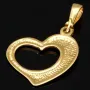 Herz aus Gold - Herz-Anhänger aus funkelndem 585 / 14K Gelbgold mit Zirkoniabesatz