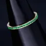 Trendiger Memoryring 585 14K Gold - Ring aus edlem Gelbgold mit funkelnden, grünen Zirkonia besetzt Ringgröße ca. 53