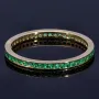 Trendiger Memoryring 585 14K Gold - Ring aus edlem Gelbgold mit funkelnden, grünen Zirkonia besetzt Ringgröße ca. 53