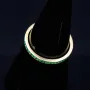 Trendiger Memoryring 585 14K Gold - Ring aus edlem Gelbgold mit funkelnden, grünen Zirkonia besetzt Ringgröße ca. 53