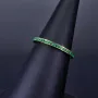 Trendiger Memoryring 585 14K Gold - Ring aus edlem Gelbgold mit funkelnden, grünen Zirkonia besetzt Ringgröße ca. 53