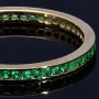 Trendiger Memoryring 585 14K Gold - Ring aus edlem Gelbgold mit funkelnden, grünen Zirkonia besetzt Ringgröße ca. 53