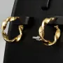 Elegante Twist-Creolen aus funkelndem 14K 585 Gold mit feinem Greco-Design
