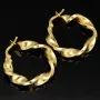 Elegante Twist-Creolen aus funkelndem 14K 585 Gold mit feinem Greco-Design