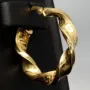 Elegante Twist-Creolen aus funkelndem 14K 585 Gold mit feinem Greco-Design