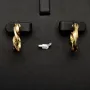 Elegante Twist-Creolen aus funkelndem 14K 585 Gold mit feinem Greco-Design