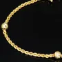 Exquisites Twist-Armband / Kordelarmband mit dekorativen Goldperlen aus edlem 14k 585 Gold, ca. 2mm breit, 19,5 cm lang