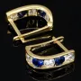 Stylische Ohrringe / Mini Creolen bestückt mit leuchtenden Zirkoniasteinen aus hochwertigen 585 / 14K Gold