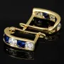 Stylische Ohrringe / Mini Creolen bestückt mit leuchtenden Zirkoniasteinen aus hochwertigen 585 / 14K Gold