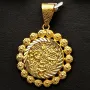 Funkelnder Osmanischer, türkischer Kurush-Anhänger mit aufwendigen und feinen Details aus hochwertigem Gold (14K 585 Gelbgold)