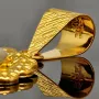 Funkelnder Osmanischer, türkischer Kurush-Anhänger mit aufwendigen und feinen Details aus hochwertigem Gold (14K 585 Gelbgold)