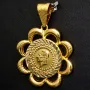 Osmanischer, türkischer Kurush-Anhänger (Çeyrek Cumhuriyet) mit der Darstellung Kemal Atatürk, mit feinen Details, hochwertigem Gold (14K 585 Gelbgold)