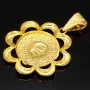 Osmanischer, türkischer Kurush-Anhänger (Çeyrek Cumhuriyet) mit der Darstellung Kemal Atatürk, mit feinen Details, hochwertigem Gold (14K 585 Gelbgold)