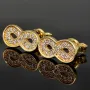 Trendige Infinity-Ohrstecker - Unendlichkeitssymbol-Ohrstecker aus hochwertigem 585 / 14K Gold mit feinem Zirkonia