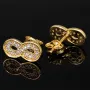 Trendige Infinity-Ohrstecker - Unendlichkeitssymbol-Ohrstecker aus hochwertigem 585 / 14K Gold mit feinem Zirkonia