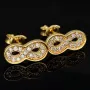 Trendige Infinity-Ohrstecker - Unendlichkeitssymbol-Ohrstecker aus hochwertigem 585 / 14K Gold mit feinem Zirkonia