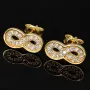 Trendige Infinity-Ohrstecker - Unendlichkeitssymbol-Ohrstecker aus hochwertigem 585 / 14K Gold mit feinem Zirkonia