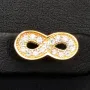 Trendige Infinity-Ohrstecker - Unendlichkeitssymbol-Ohrstecker aus hochwertigem 585 / 14K Gold mit feinem Zirkonia