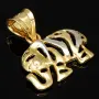 Exquisiter Elefanten-Anhänger aus funkelndem 14K 585 Bicolor Gold (Gelb- und Weissgold)