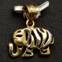 Exquisiter Elefanten-Anhänger aus funkelndem 14K 585 Bicolor Gold (Gelb- und Weissgold)